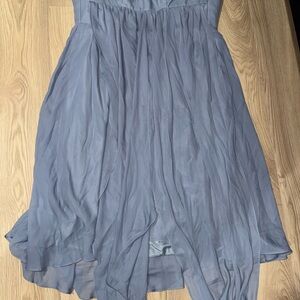 Light Slate Blue Chiffon Midi Dress